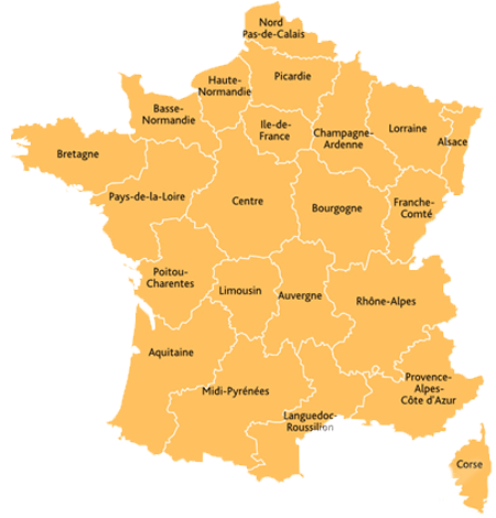 Carte des écoles par région